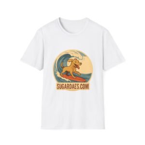 Surfing Dog Unisex T-Shirt, Beach Lover Gift, Summer Vibes Tee, Pet Owner Apparel, Fun Graphic Shirt